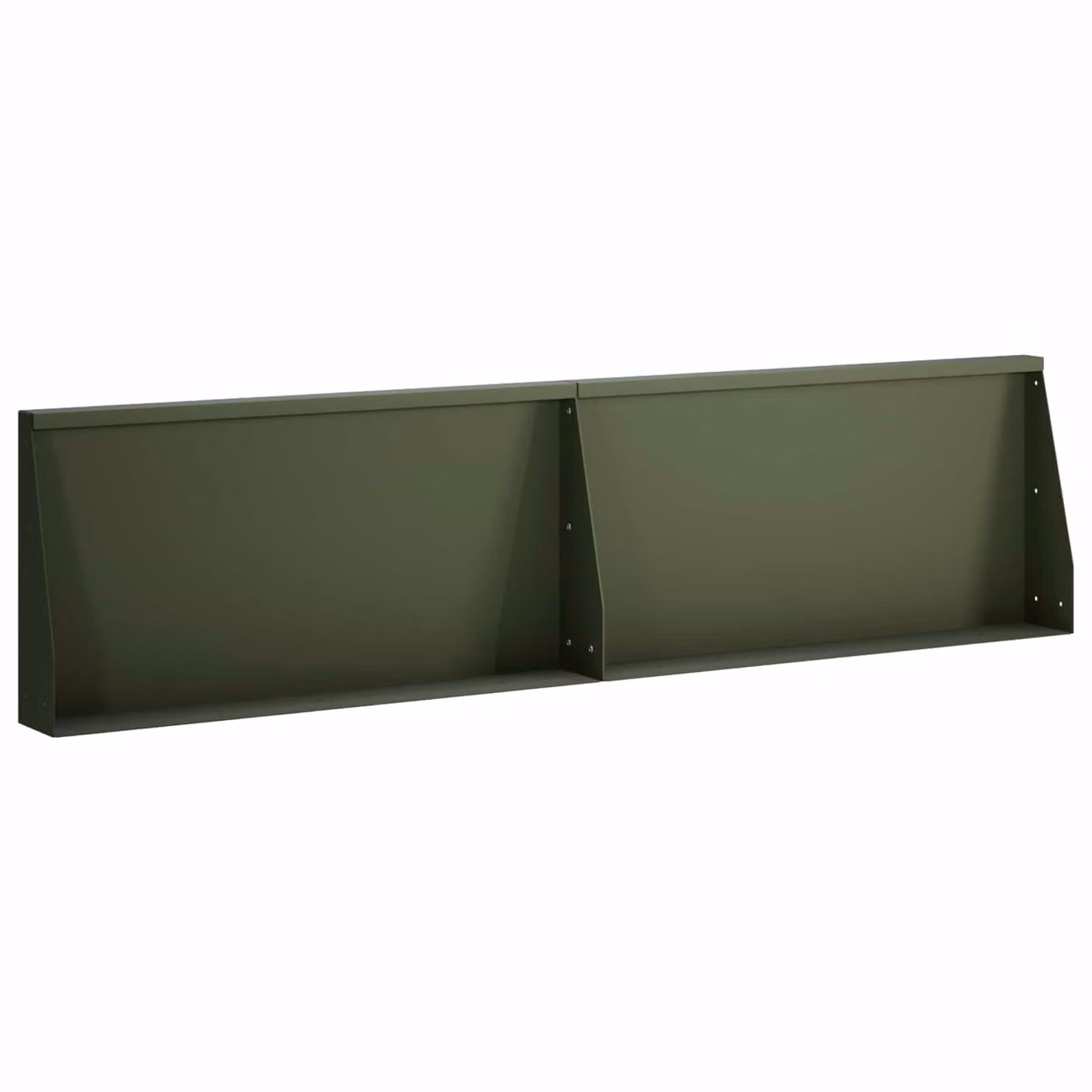 Set di 2 aiuole rialzate vidaXL in acciaio verde oliva, L: 80 cm, P: 40 cm, H: 12 cm