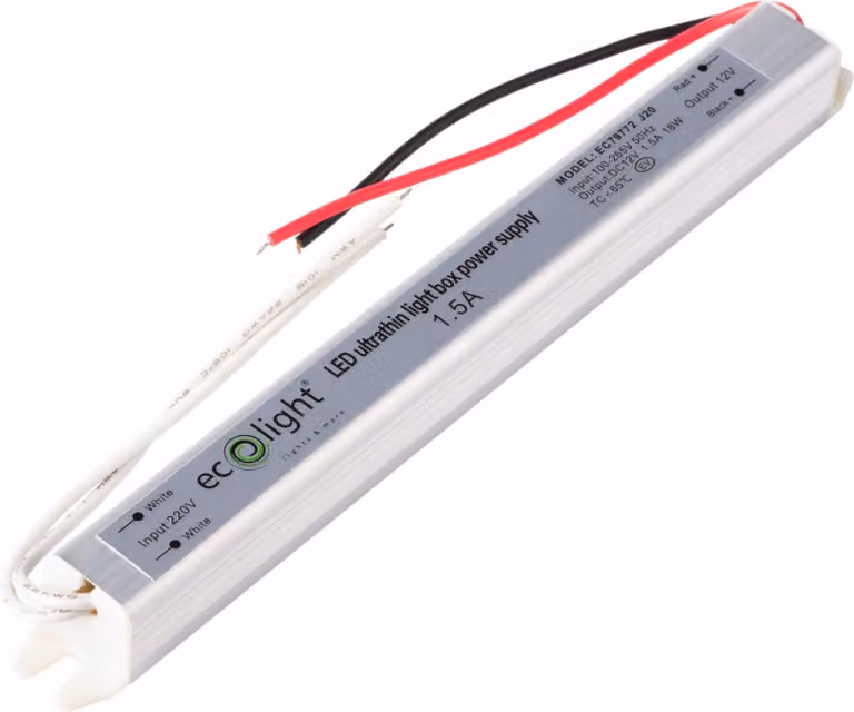 SLIM 18W 12V 1,5A IP20 alimentatore per mobili 170x18x17 Ecolight EC79772