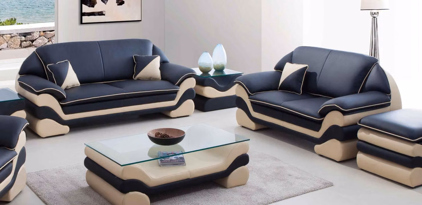 Ledersofa Couch Wohnlandschaft 3+2 Sitzer Design Sofa Klassische Garnitur Sofas
