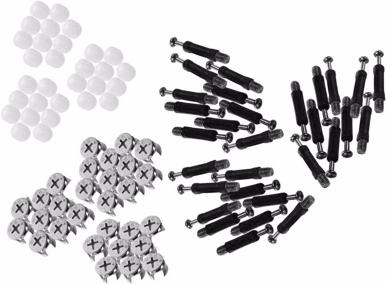 Set di connettori Minifix, modello M6, lunghezza 40 mm, confezione da 30 pezzi, connettori per mobili per l'assemblaggio