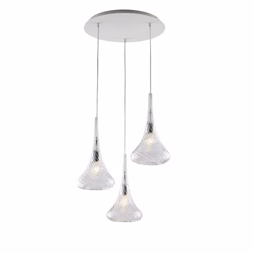 Lampadario Contemporaneo Nemesi Metallo Trasparente 3 Luci E27
