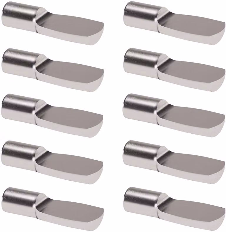 10 supporti per mensole, 4 mm, acciaio, per mobili