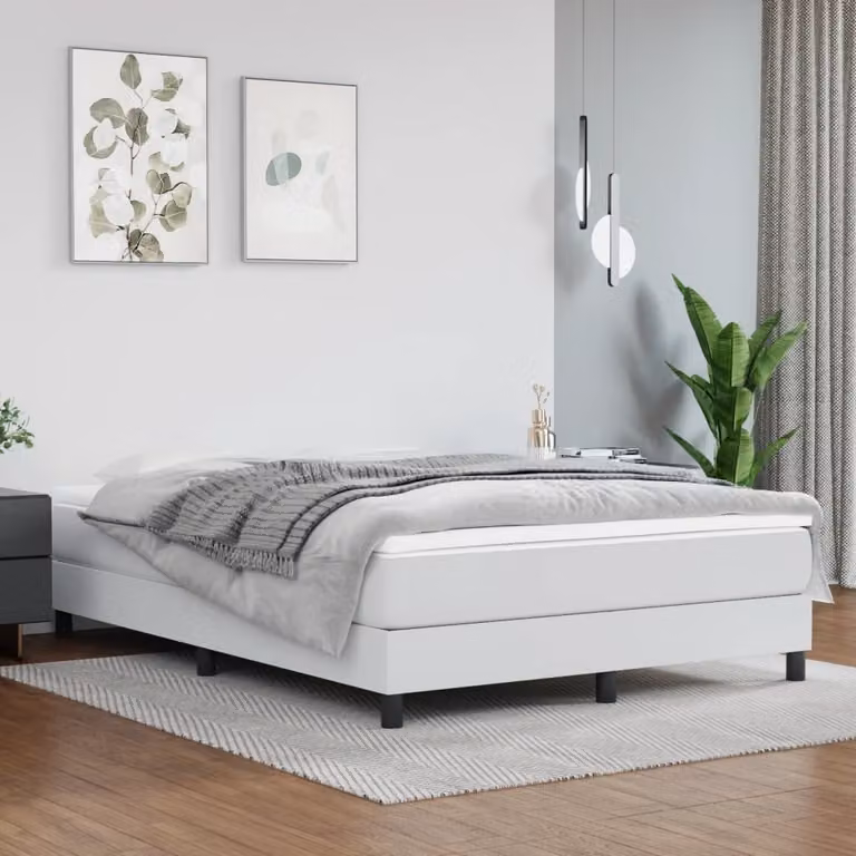 Maison Exclusive - Struttura letto boxspring bianca 140x200 cm in ecopelle