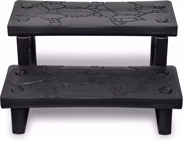 Gradini per Spa vidaXL in plastica neri con design comfort L/P/H: 70 x 65 x 34 cm