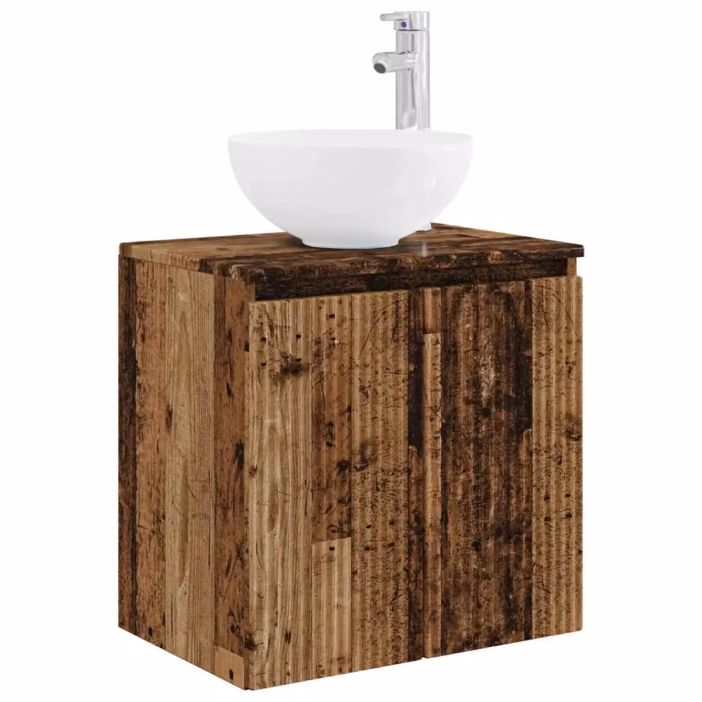 Mobile Lavabo da Parete vidaXL in Legno Marrone L: 49,5 cm, P: 35,0 cm, H: 63,0 cm – 2