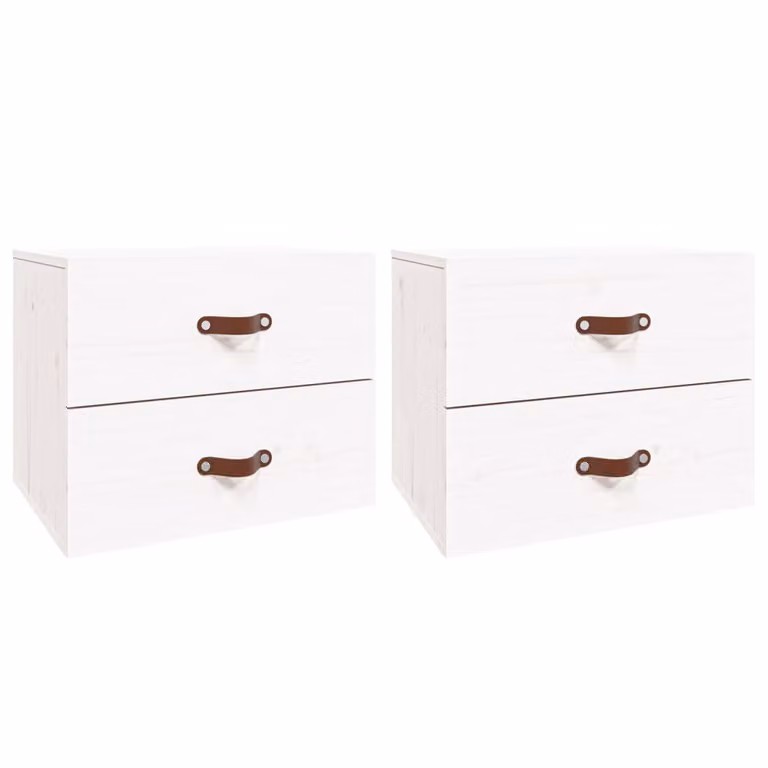 Comodini a Muro 2 pz Bianchi 50x36x40 cm