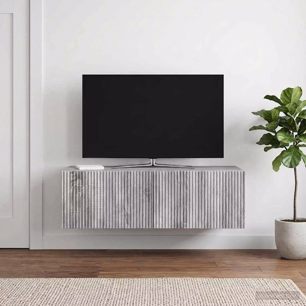 vidaXL Mobile Porta TV da Muro Moderno Grigio, L 98 cm x P 41 cm x H 30 cm