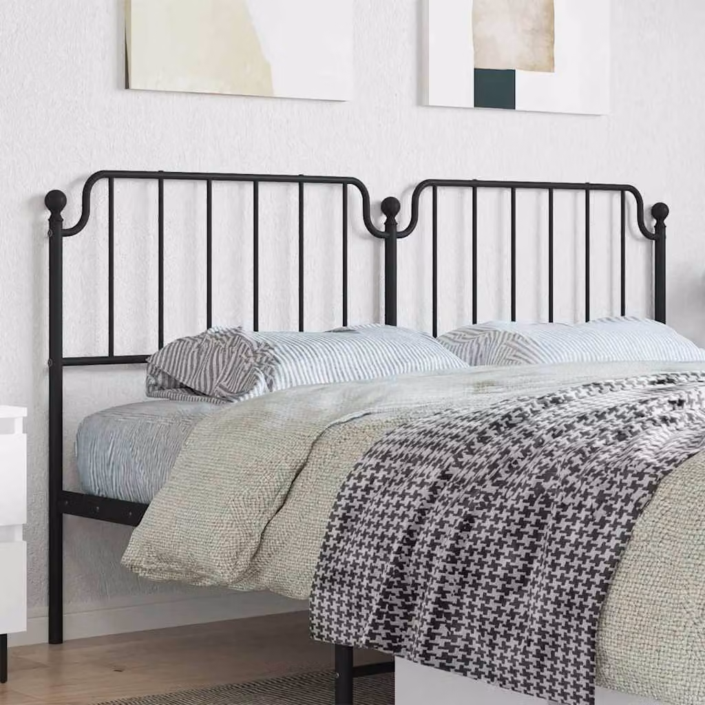 Testiera di ricambio vidaXL in metallo nero laccato per letto 180x200 cm