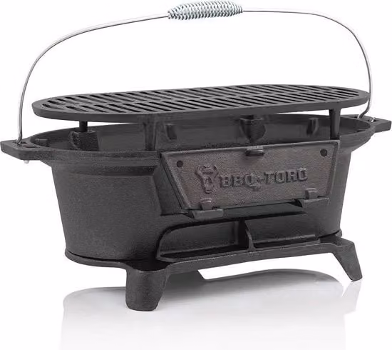 Griglia Hibachi in Acciaio Inox con Griglia Portatile per Campeggio 50 x 25 x 23 cm