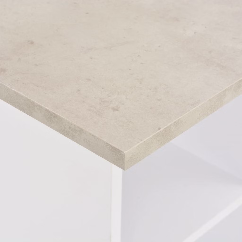 vidaXL Tavolo da bar bianco e cemento 60x60x110 cm