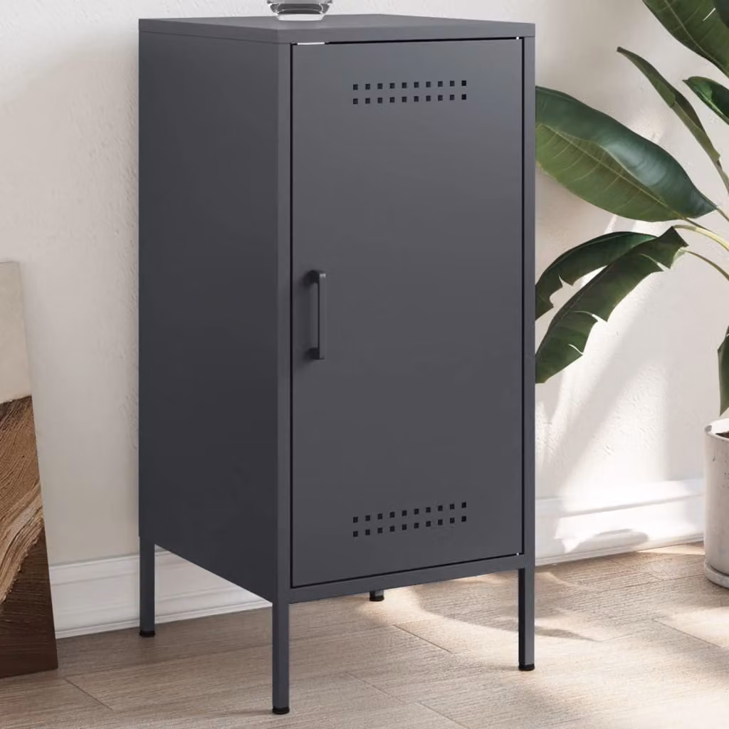 Credenza in metallo vidaXL stile industrial colore antracite L/P/H: 36 x 39 x 79 cm
