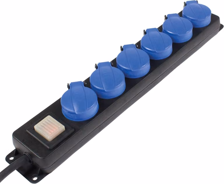 as-Schwabe 38606 as-Schwabe Baustellen 6-fach Steckdosenleiste mit Schalter 1,5 m schwarz