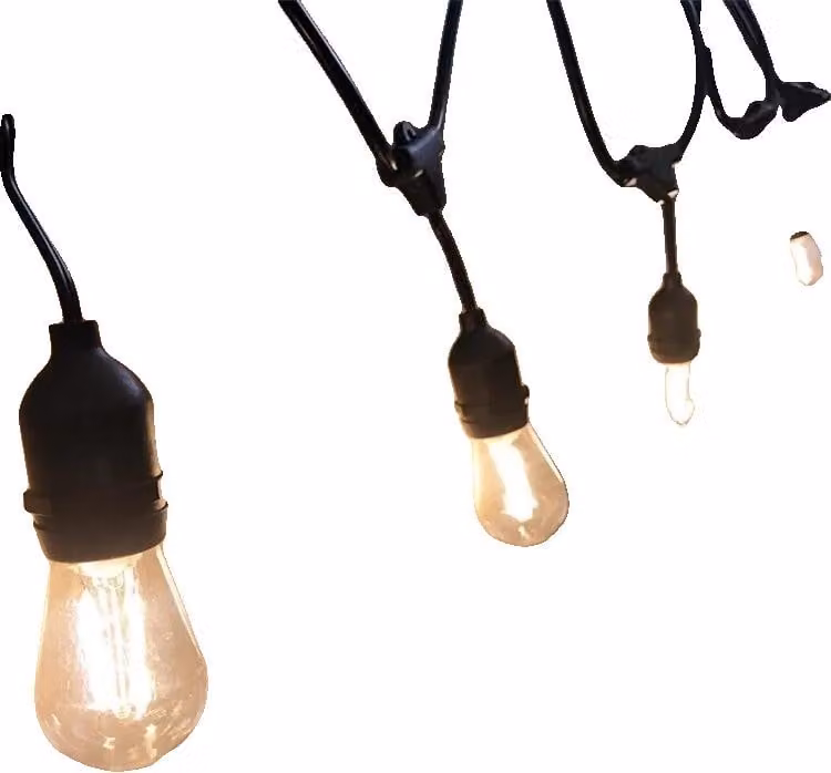 Catena luminosa LED per esterni, impermeabile IP65, lunghezza 15 m, bianco caldo, spina UE-b, 45 m 45 lampade-a