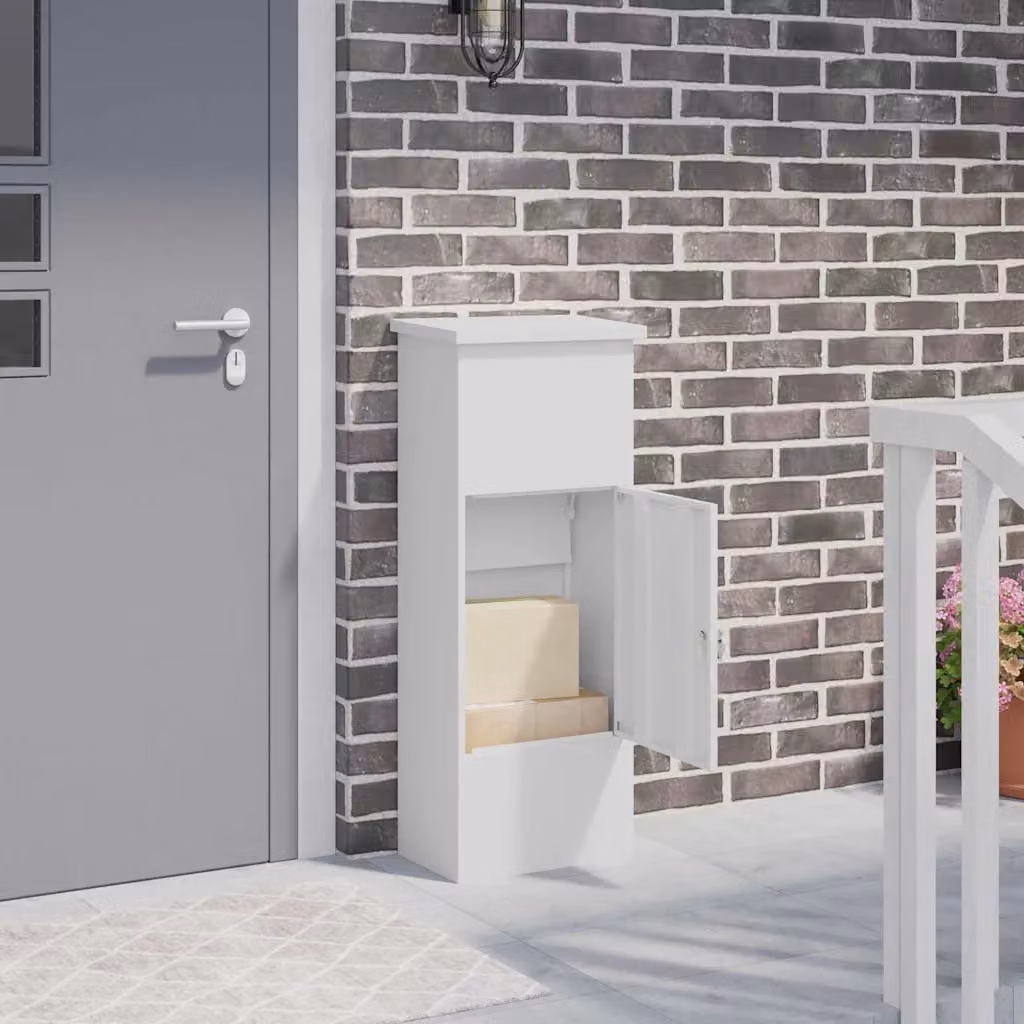 vidaXL Cassetta per pacchi Bianco 44,5 x 29 x 110,5 cm Acciaio
