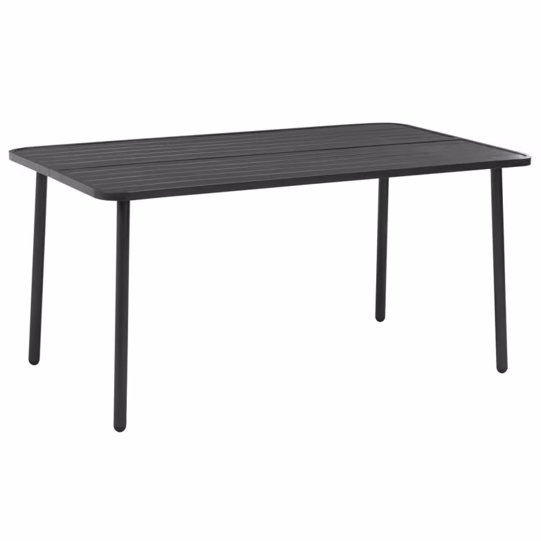 set da pranzo da giardino 7 pezzi acciaio grigio scuro