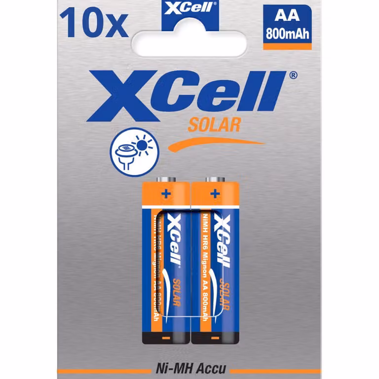 20x XCell Solar batterie ricaricabili X800AA Mignon Ni-MH 1,2V 800mAh (10x blister da 2)
