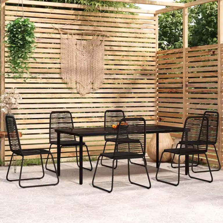 Maison Exclusive - Set da pranzo da giardino 7 pezzi nero