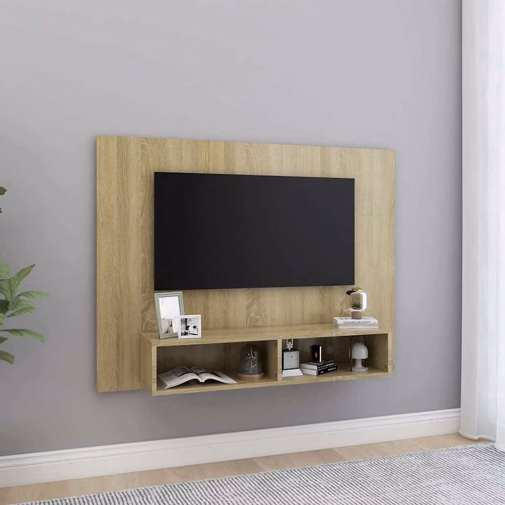 Mobile TV da parete vidaXL in legno Rovere Sonoma, L 120 x P 23,5 x H 90 cm
