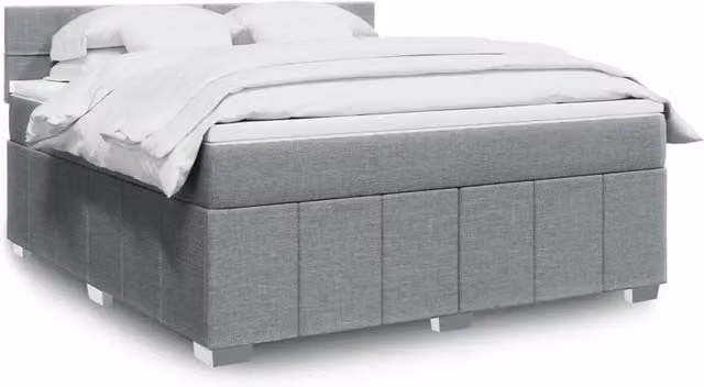 Giroletto a Molle con Materasso Grigio Chiaro180x200 cm Tessuto 3289447