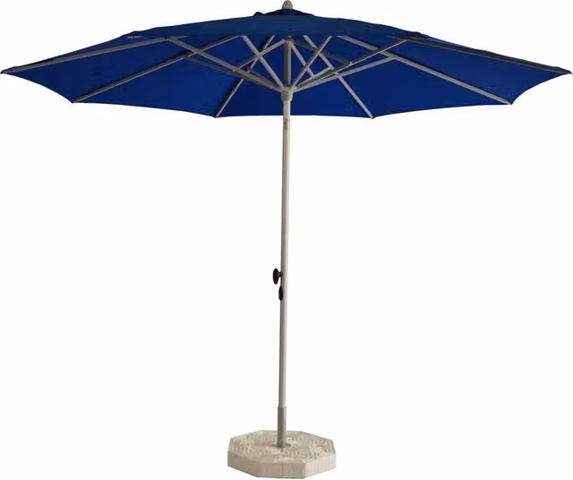 Ombrellone da Giardino GIORDANOSHOP con Palo in Alluminio Bianco Lucido e Telo in Poliestere Blu Ø 3 m