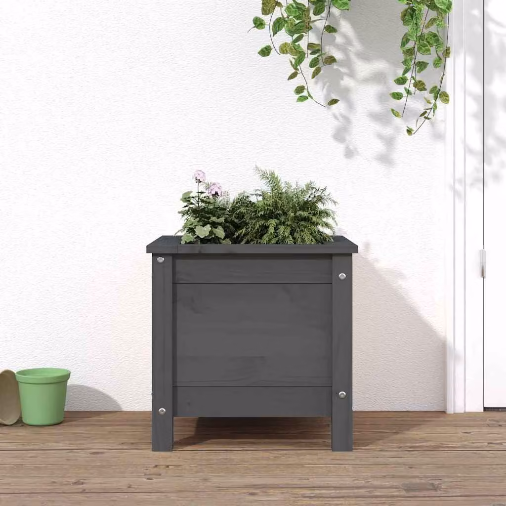 Fioriera da giardino vidaXL in legno di pino grigio L/P/H: 40 x 40 x 39 cm