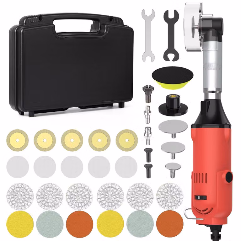 Detergente per fughe di piastrelle - Levigatrice elettrica - 350W - 6 velocità regolabili in modo continuo - Per levigare e lucidare - Set B
