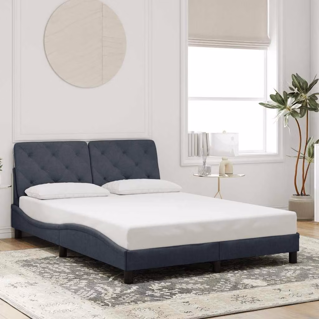 vidaXL Giroletto senza Materasso in Velluto Grigio L/P/H: 120 x 200 cm – 1