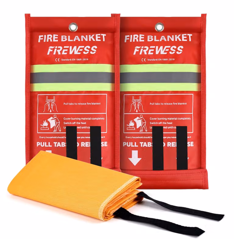 Coperta antincendio di emergenza, coperta antincendio in silicone, confezione da 2