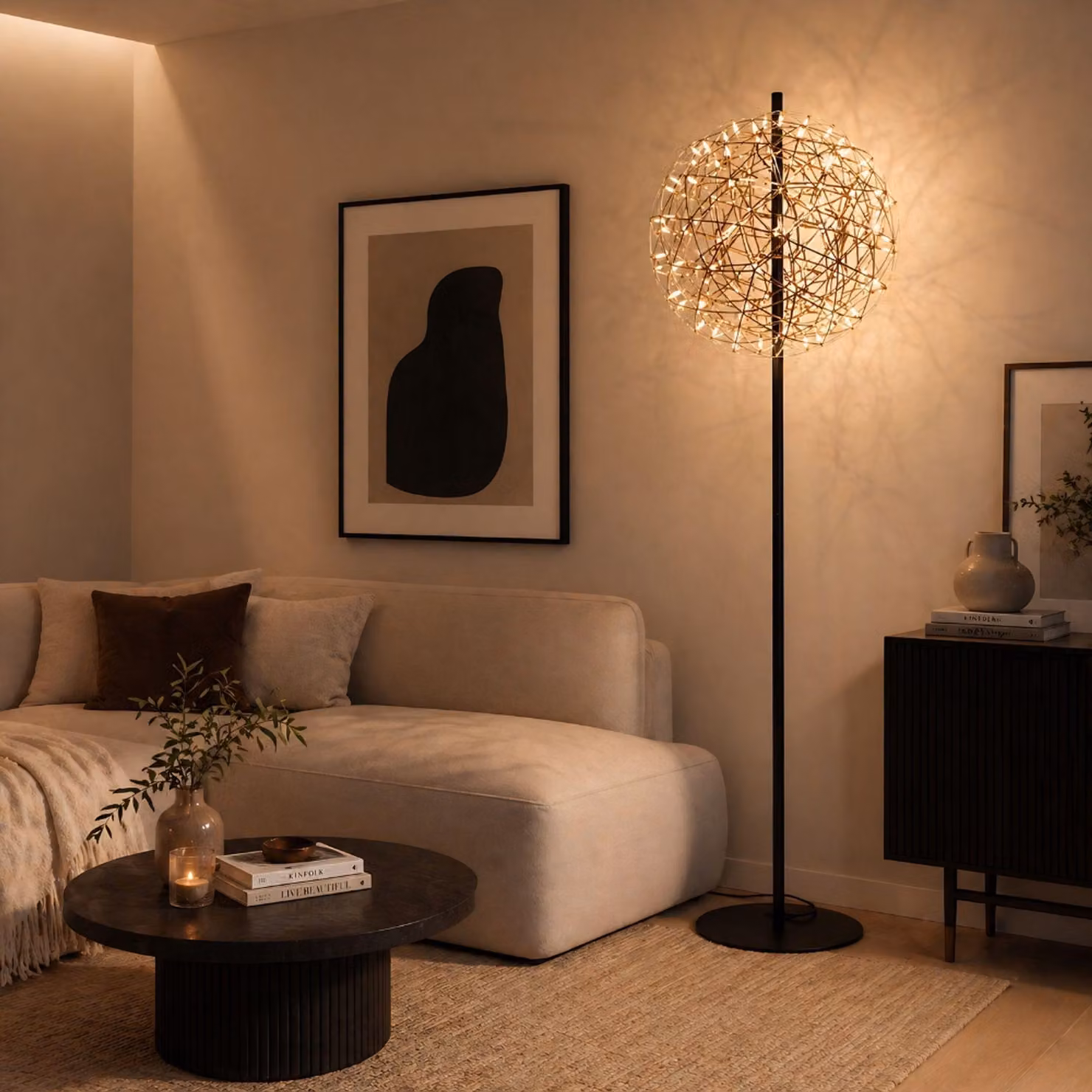 s.luce Atom Lampada da terra a LED in metallo con touch dimmer