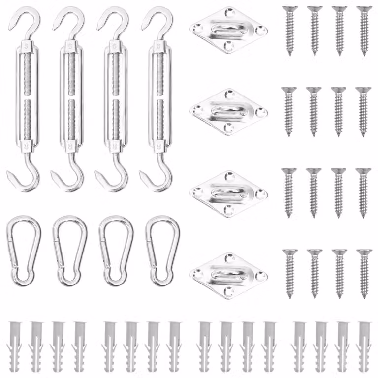 Maison Exclusive - Set Accessori per Vela Parasole 12 pz in Acciaio Inossidabile