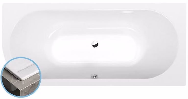 Vasche da bagno Polysan - Vasca da bagno asimmetrica, 1850x800x470 mm, destra, bianco 72129S