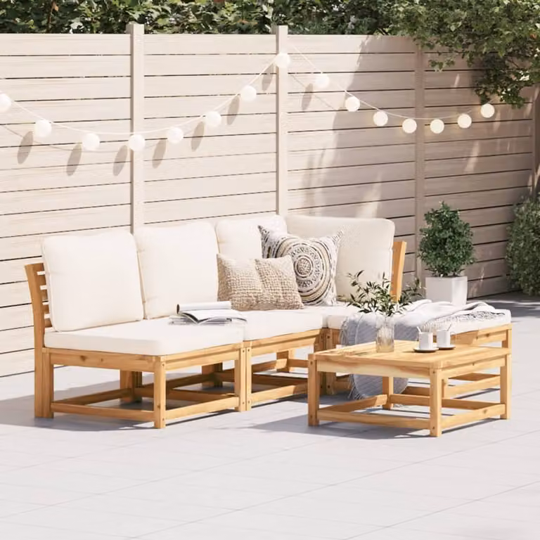 Maison Exclusive - Set Salotto da Giardino 5 pz con Cuscini Legno Massello Acacia