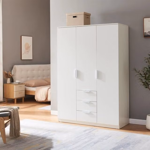 Armadio Guardaroba Eiselfing con Scomparti e Cassetti 176 x 120 x 52 cm Bianco [en.casa]