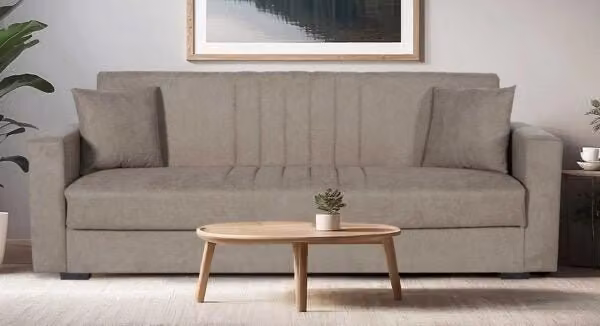 Divano Moon 3 posti Hobby Shop Solution in tessuto Elephant con funzione letto e contenitore, L: 214 cm, H: 87 cm, P: 80 cm
