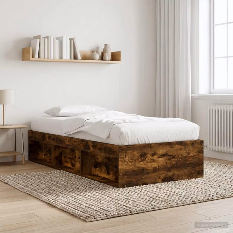 vidaXL Telaio del letto moderno con contenitore in legno marrone L: 200 cm, P: 80 cm, H: 35 cm