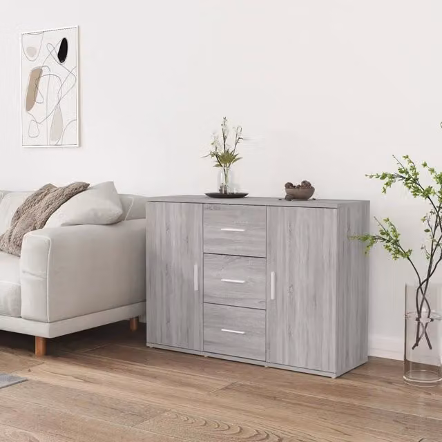 Credenza-Buffet-Armadio da cucina Grigio Sonoma 91x29,5x65 cm in Legno Multistrato