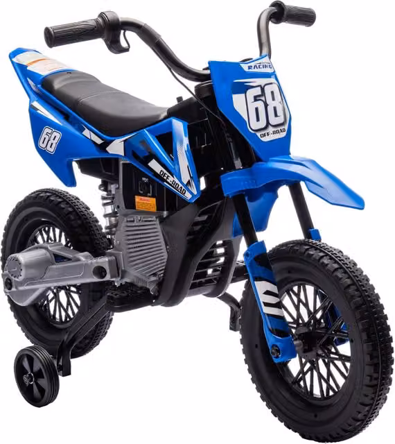 Moto Elettrica Bambini XYLO 12V Blu con Musica e Ruote Stabilizzatrici
