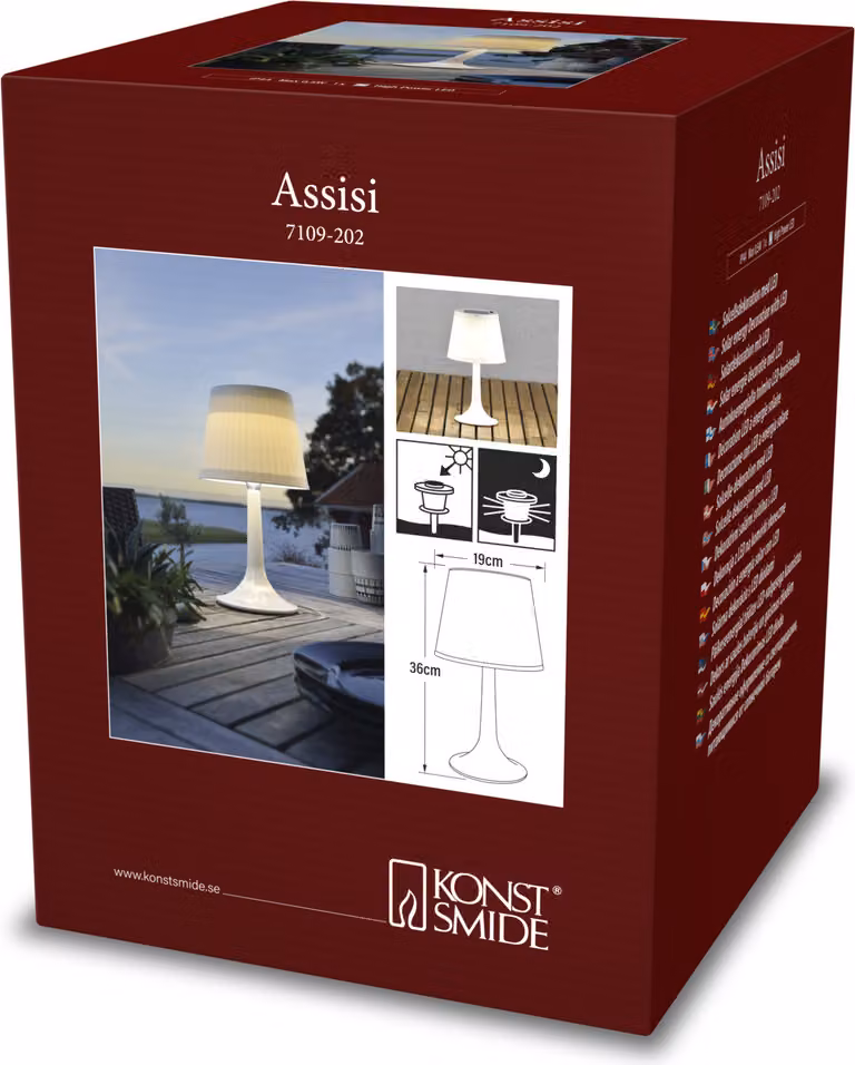 Lampada da tavolo solare Konstsmide Assisi Bianco - 7109-202