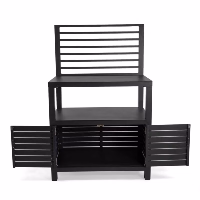 Mobiletto in alluminio Vacchetti colore antracite L: 90 cm, P: 56 cm, H: 141 cm – 2