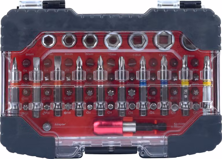 CONNEX Set di dadi e punte con supporto, 56 pezzi