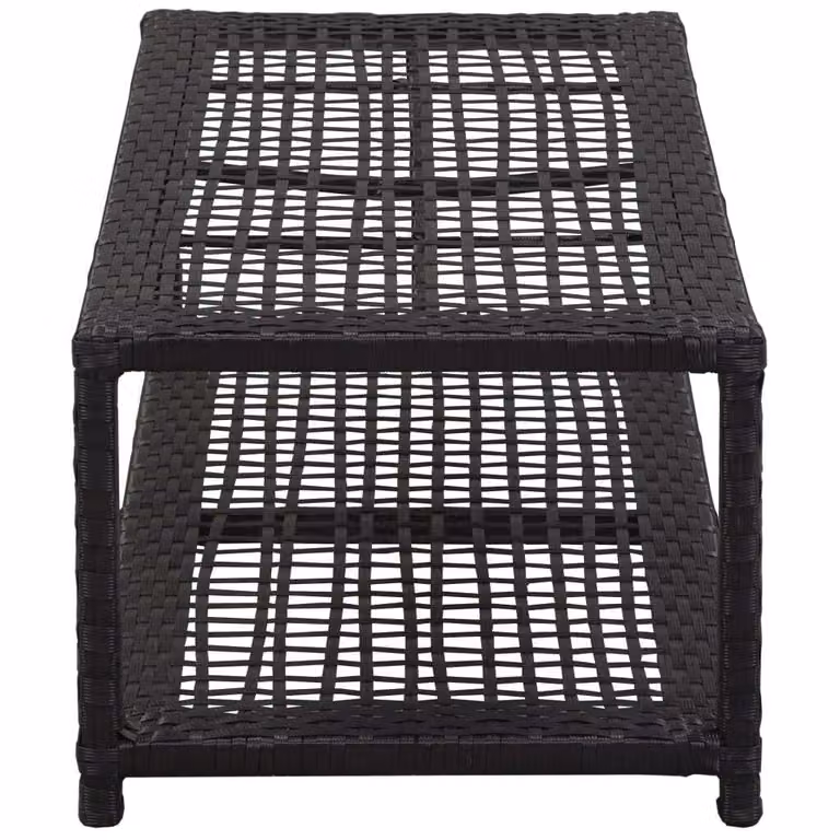 Panca porta scarpe vidaXL nera 80 x 40 x 30 cm in rattan sintetico