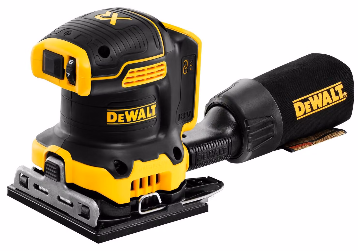 DEWALT DCW200N-XJ, levigatrice orbitale a batteria da 18V XR, motore brushless, con inserto da 1/4 di pollice (unità base)
