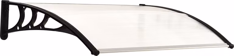 Tettoia per porta d'ingresso Outsunny - Trasparente - Nero - L100 x L80x H23 cm