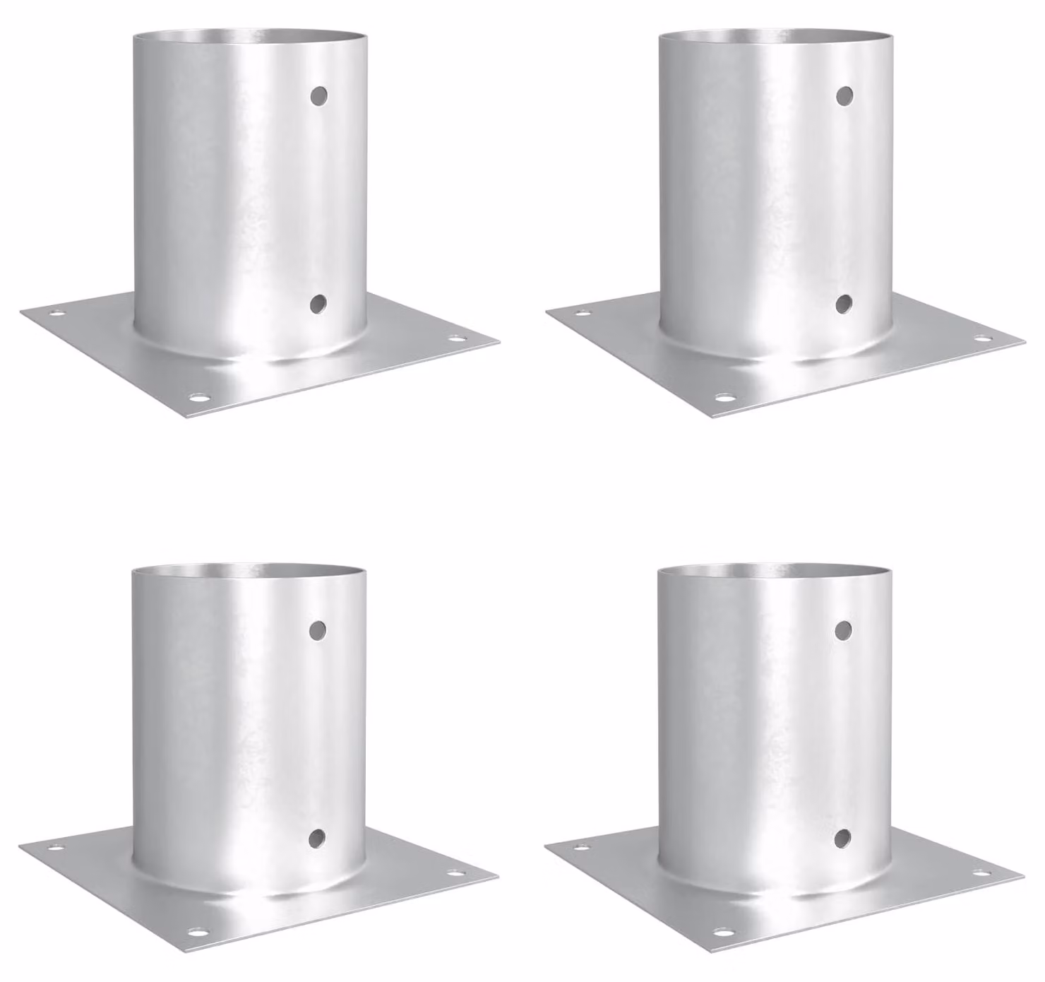 Ancora rotonda per terreno 4 pcs Argento 18 x 18 x15 cm Metallo