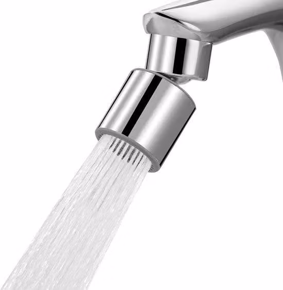 Aeratore per rubinetto da cucina orientabile a 360 gradi, testa a doppio uso, ricambio per rubinetto con filettatura interna da 55/64 pollici, cromato