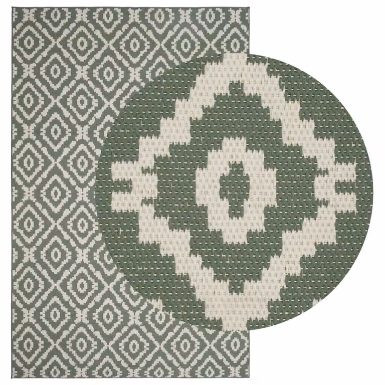 vidaXL Tappeto da Area Naturale e Verde 160 x 230 cm PET