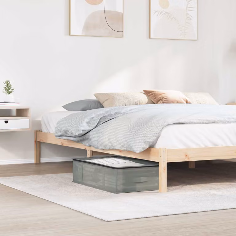 Set di 6 scatole di stoccaggio pieghevoli vidaXL in tessuto grigio con finestra trasparente e maniglie per camera da letto o soggiorno, L: 40 cm, P: 18 cm, H: 70 cm