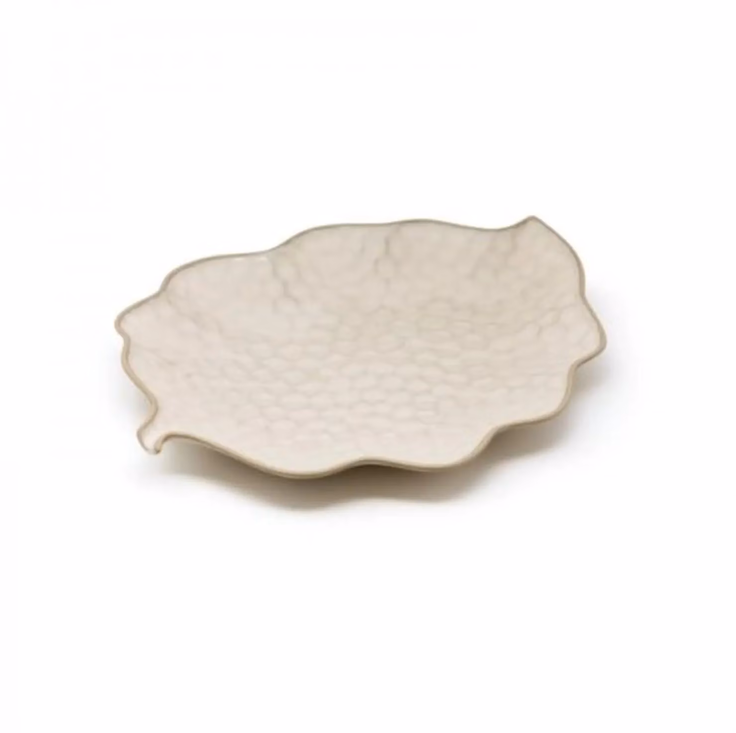 Vassoio foglia beige in porcellana Le Coq Kypseli, cm 22x17