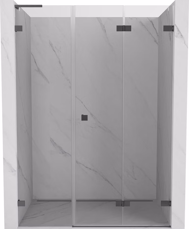 Mexen Lunar-F L porte doccia pieghevoli destra 150 cm, trasparente, gun metal - 836SL-150-050-95-00-P