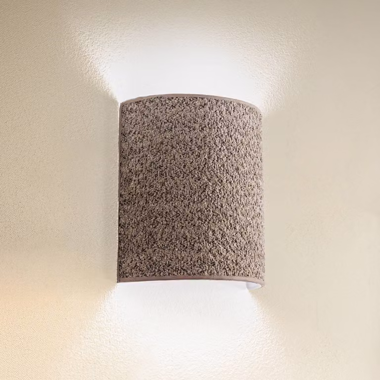 Applique da parete Boucle Duolla, dimmerabile, Crema / Ambra, Soggiorno / Sala da pranzo, Tessuto / Stoffa / Seta, Applique